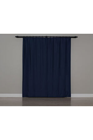 Gauze Fabric Design Blackout İndigo KARARTMA ÖZELLİKLİ FON PERDE 225 x 270
