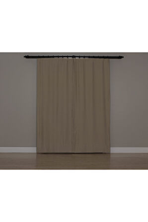 Gauze Fabric Design Blackout Açık Nohut Rengi KARARTMA ÖZELLİKLİ FON PERDE 200 x 250