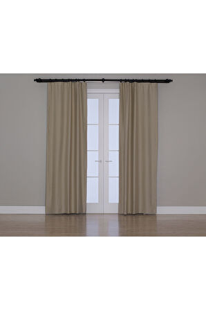 Gauze Fabric Design Blackout Açık Nohut Rengi KARARTMA ÖZELLİKLİ FON PERDE 200 x 270