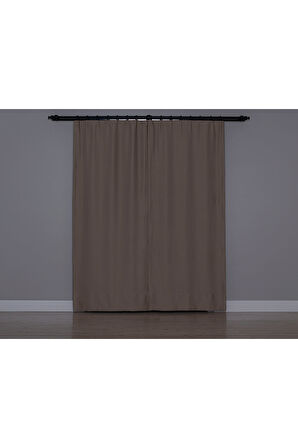 Gauze Fabric Design Blackout Koyu Nohut Rengi KARARTMA ÖZELLİKLİ FON PERDE 200 x 250