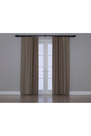 Gauze Fabric Design Blackout Koyu Nohut Rengi KARARTMA ÖZELLİKLİ FON PERDE 300 x 260