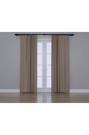 Gauze Fabric Design Blackout Nohut Rengi KARARTMA ÖZELLİKLİ FON PERDE 100 x 260