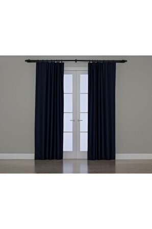 Gauze Fabric Design Blackout Koyu İndigo KARARTMA ÖZELLİKLİ FON PERDE 300 x 270