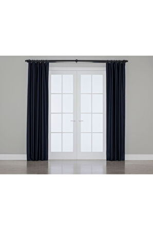 Gauze Fabric Design Blackout Koyu İndigo KARARTMA ÖZELLİKLİ FON PERDE 300 x 260