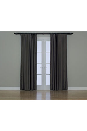 Gauze Fabric Design Blackout Açık Antrasit KARARTMA ÖZELLİKLİ FON PERDE 150 x 260