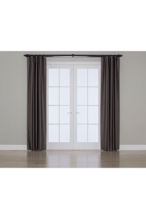 Gauze Fabric Design Blackout Açık Antrasit KARARTMA ÖZELLİKLİ FON PERDE 300 x 250
