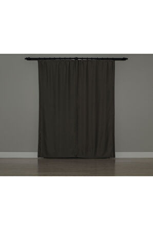 Gauze Fabric Design Blackout Açık Antrasit KARARTMA ÖZELLİKLİ FON PERDE 300 x 250