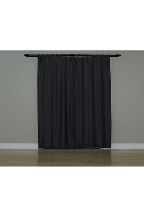 Gauze Fabric Design Blackout Antrasit KARARTMA ÖZELLİKLİ FON PERDE 100 x 270