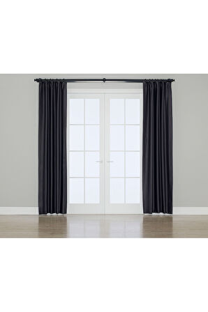 Gauze Fabric Design Blackout Antrasit KARARTMA ÖZELLİKLİ FON PERDE 275 x 270