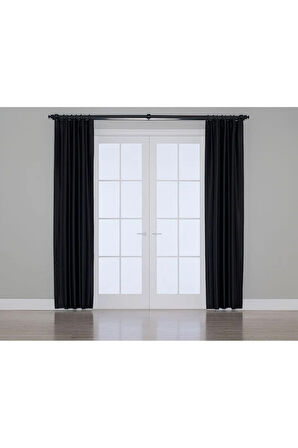 Gauze Fabric Design BLACKOUT SİYAH KARARTMA ÖZELLİKLİ FON PERDE 100 x 270