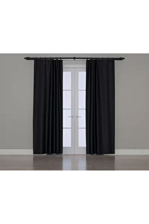 Gauze Fabric Design BLACKOUT SİYAH KARARTMA ÖZELLİKLİ FON PERDE 125 x 270