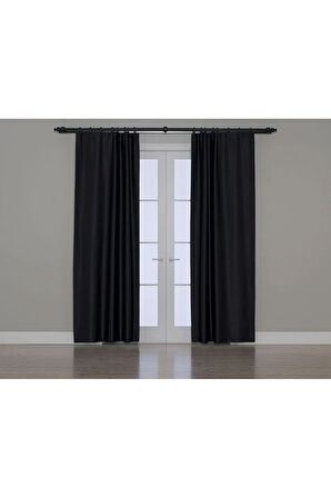 Gauze Fabric Design BLACKOUT SİYAH KARARTMA ÖZELLİKLİ FON PERDE 150 x 270
