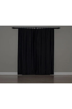 Gauze Fabric Design BLACKOUT SİYAH KARARTMA ÖZELLİKLİ FON PERDE 150 x 270