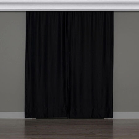 Gauze Fabric Design BLACKOUT SİYAH KARARTMA ÖZELLİKLİ FON PERDE 200 x 270