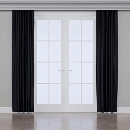 Gauze Fabric Design BLACKOUT SİYAH KARARTMA ÖZELLİKLİ FON PERDE 200 x 270