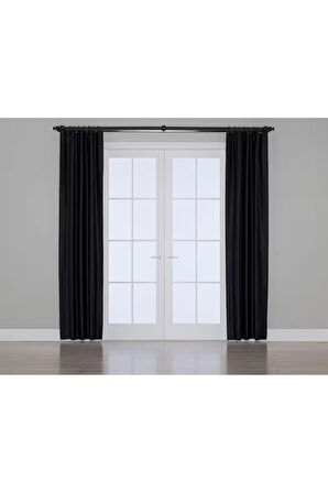Gauze Fabric Design BLACKOUT SİYAH KARARTMA ÖZELLİKLİ FON PERDE 300 x 270