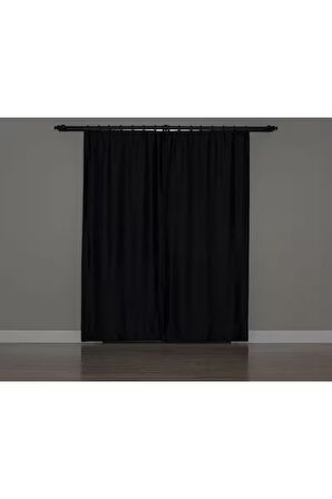 Gauze Fabric Design BLACKOUT SİYAH KARARTMA ÖZELLİKLİ FON PERDE 300 x 270