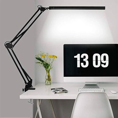 LED Masa Lambası Kelepçeli Ayarlanabilir Katlanabilir 3 Renk Modlu LED