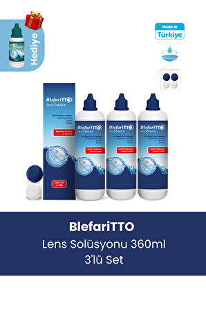 Bleffaritto Lens solüsyonu 360 ml 3'lü set+TTO 60 ml çantaboy lens solüsyonu hediye
