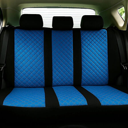 Mavi Oto Koltuk Kılıfı Takımı – Lüx ve Ortopedik, Bel ve Kanat Destekli