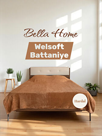 Wellsoft Yumuşak Battaniye Düz Renk Çift Kişilik