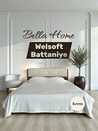 Wellsoft Yumuşak Battaniye Düz Renk Çift Kişilik