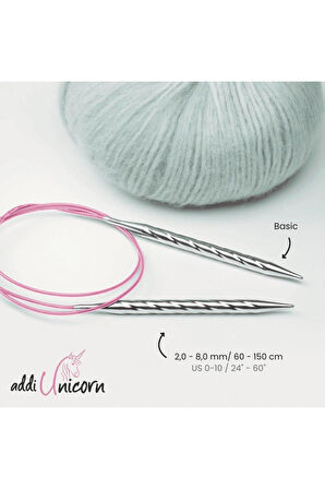 Addi Unicorn Misinalı Şiş 80 Cm 2,50 Mm