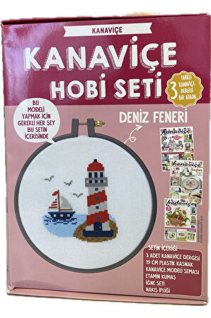 Kanaviçe Dergisi 3Farklı Sayı Ve Kanaviçe Nakışı Kiti Deniz Feneri Hobi Seti Tüm Malzemeler İle