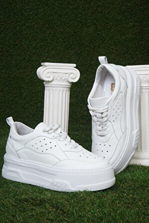 Kadın Sneaker Hakiki Deri Bağcıklı Spor Ayakkabı