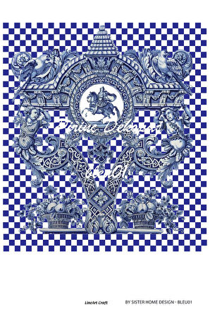 Lineart Pirinç Dekopaj Blue01