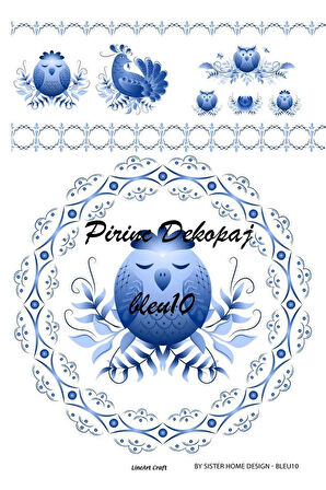 Lineart Pirinç Dekopaj Blue 10
