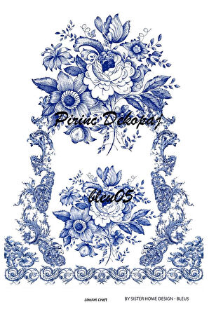 Lineart Pirinç Dekopaj Blue5