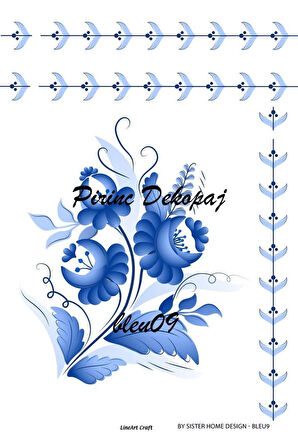 Lineart Pirinç Dekopaj Blue9