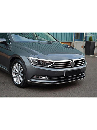 Vw Passat B8 Krom Ön Far Kaşı Çıtası 3 Parça Paslanmaz Çelik 2015-2018 