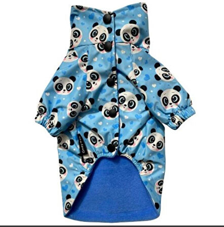 Gedyco Blue Panda Polarlı Küçük Irk Köpek Yağmurluğu
