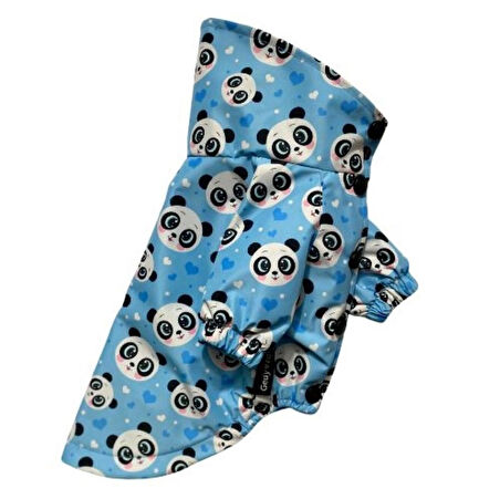 Gedyco Blue Panda Polarlı Küçük Irk Köpek Yağmurluğu