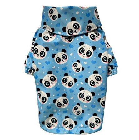 Gedyco Blue Panda Polarlı Küçük Irk Köpek Yağmurluğu
