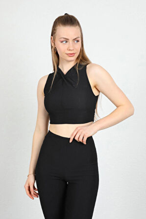 Kısa Kol Yaka Detay Kadın Bady Bluz