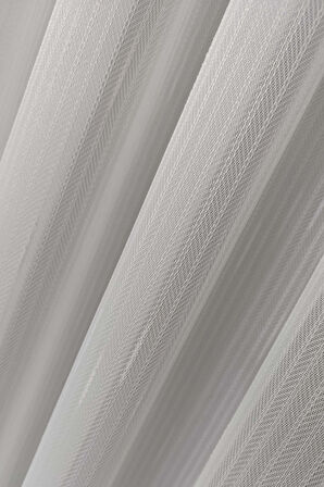 Taç Krep Şerit Balıksırtı Şantuklu Tül Perde | 1x3 En Sık Pile Tül Perde