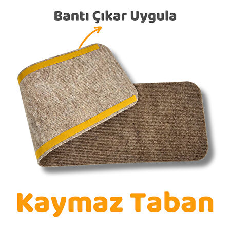 Beylini Merdiven Halısı Basamak Halısı Keçe Kaymaz Taban Kendinden Yapışkanlı Paspas Halıfleks 20X75 1 Adet