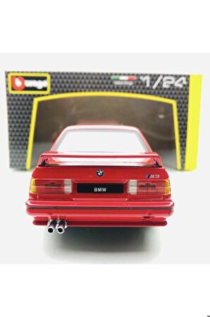 Yeni - New 1988 BMW M3 (E30) Red 1:24 Ölçek Burago Marka