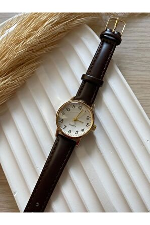 Bs Stıll Minimal Vintage Kadın Kol Saati Retro Quartz Deri Kordon 1 Adet