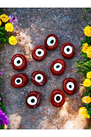 10 Adet Danagöz Delikli Cam Nazar Boncuğu. El Yapımı. Ebat 1,5 cm ~ 2,5 cm Arası.