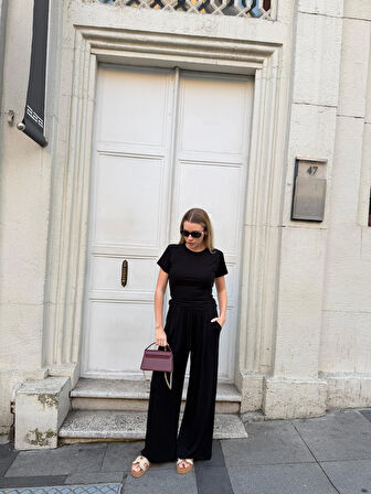 Kadın Viskon 3’lü Takım – Kimono + Beli Lastikli Salaş Pantolon + Kısa Kol (Tshirt) – 8 Renk