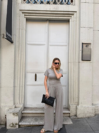 Kadın Viskon 3’lü Takım – Kimono + Beli Lastikli Salaş Pantolon + Kısa Kol (Tshirt) – 8 Renk