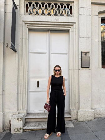 Kadın Viskon 3’lü Takım – Kimono + Beli Lastikli Salaş Pantolon + Sıfır Kol (Kolsuz) – 8 Renk