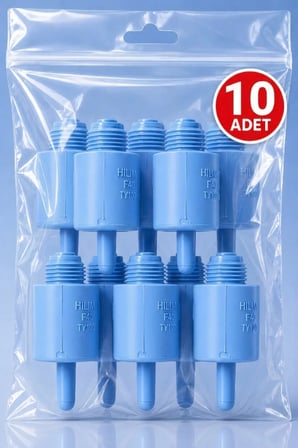 Depolu Sıvı Sabunluk Sistemi Musluğu 10 Lu Paket - Alttan Basmalı Musluk - Mavi