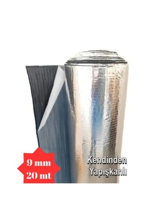 Evimdeyokyok Karavan İzolasyon Alüminyum Folyolu Kauçuk 9mm Yapışkanlı 100cmx20Mt (20M2) Isı ve Ses Yalıtımı Malzemesi