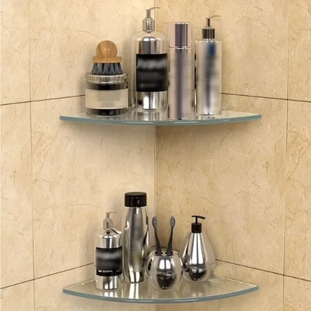 2 Adet 8mm Pleksi Hayalet v Raf | Banyo Mutfak Organizer Düzenleyici Metal Ayak Bağlantlı 18cm