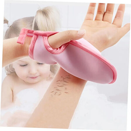 Ele Geçmeli Ölü Deri Sökücü Kese Yumuşak Kir Sökücü Lif Banyo Kesesi Banyo Eldiveni Mavi Renk